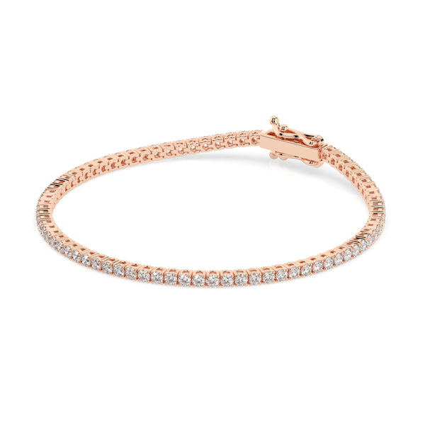 Bratara tennis din aur roz cu diamante Infinite Elite