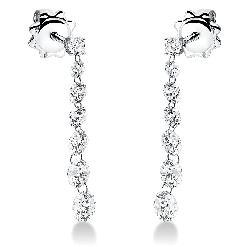 Cercei cu diamante albe Dancing Diamonds