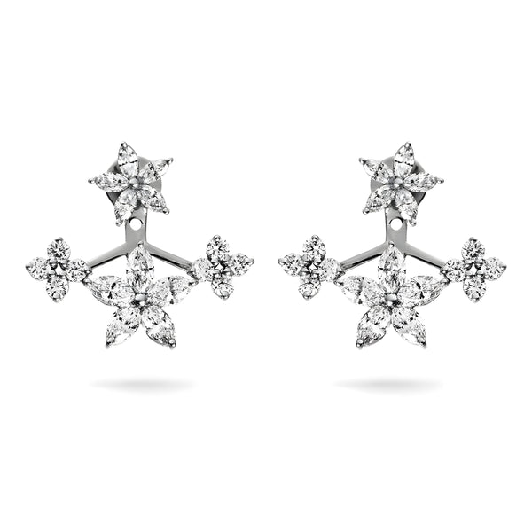 Cercei cu diamante albe Bouquet Of Stars