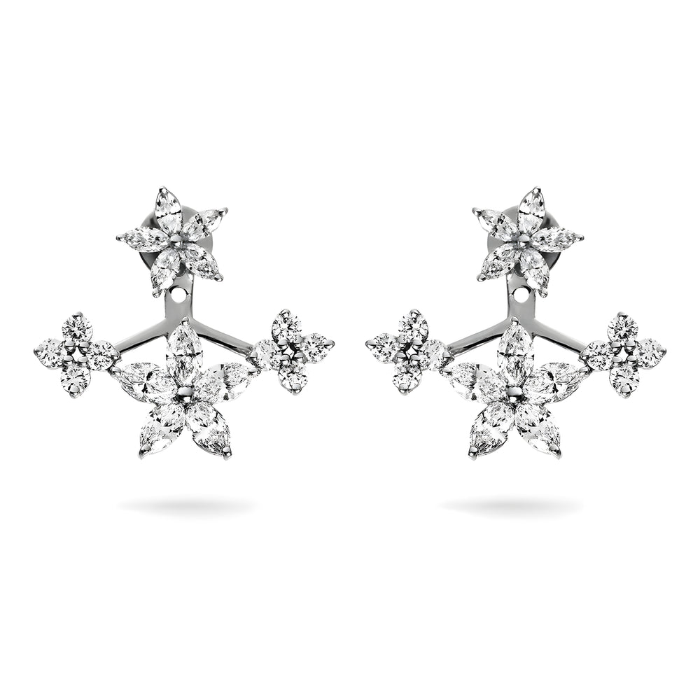 Cercei cu diamante albe Bouquet Of Stars