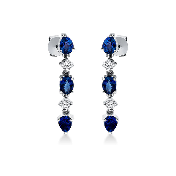 Cercei cu diamante și safire Midnight Glow