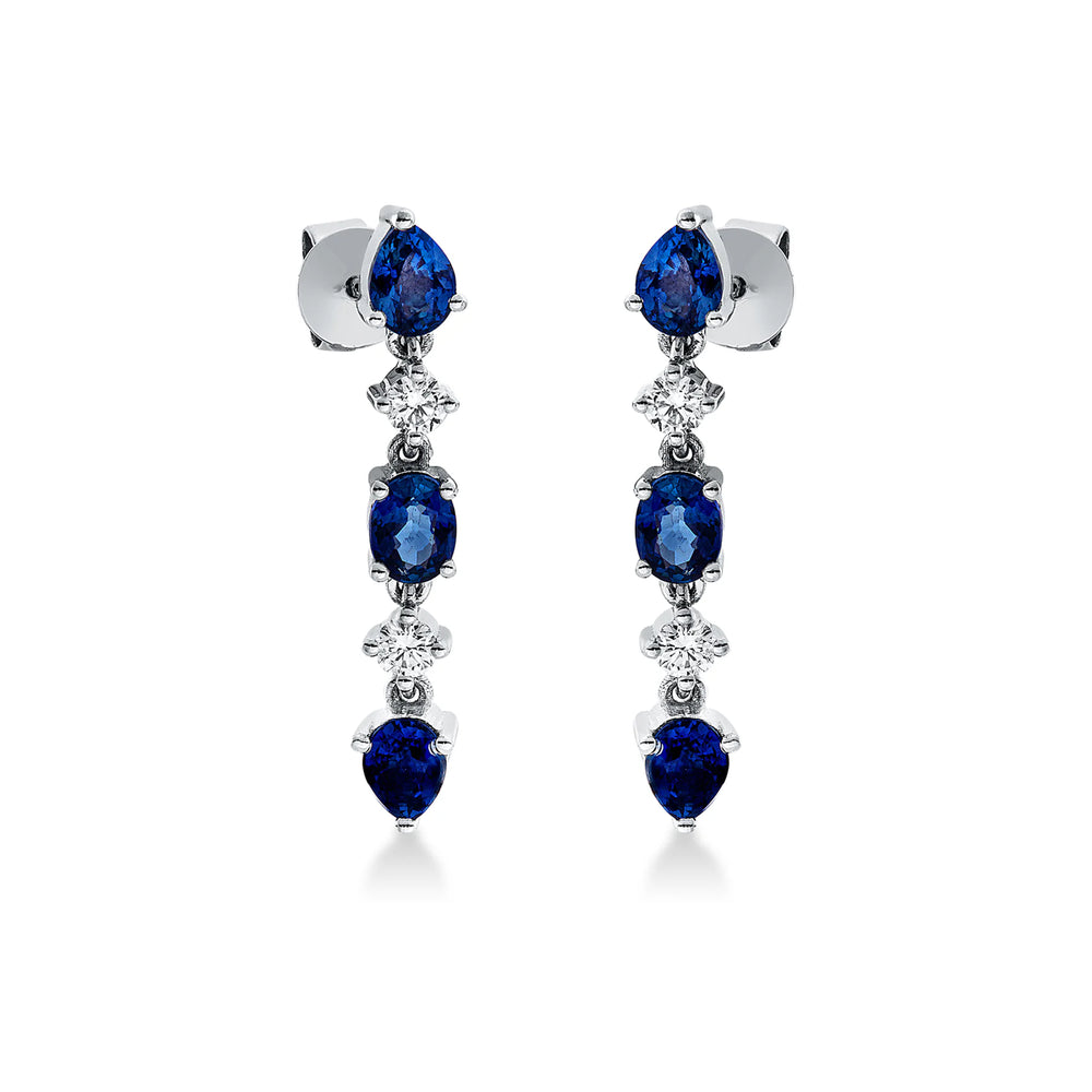 Cercei cu diamante și safire Midnight Glow