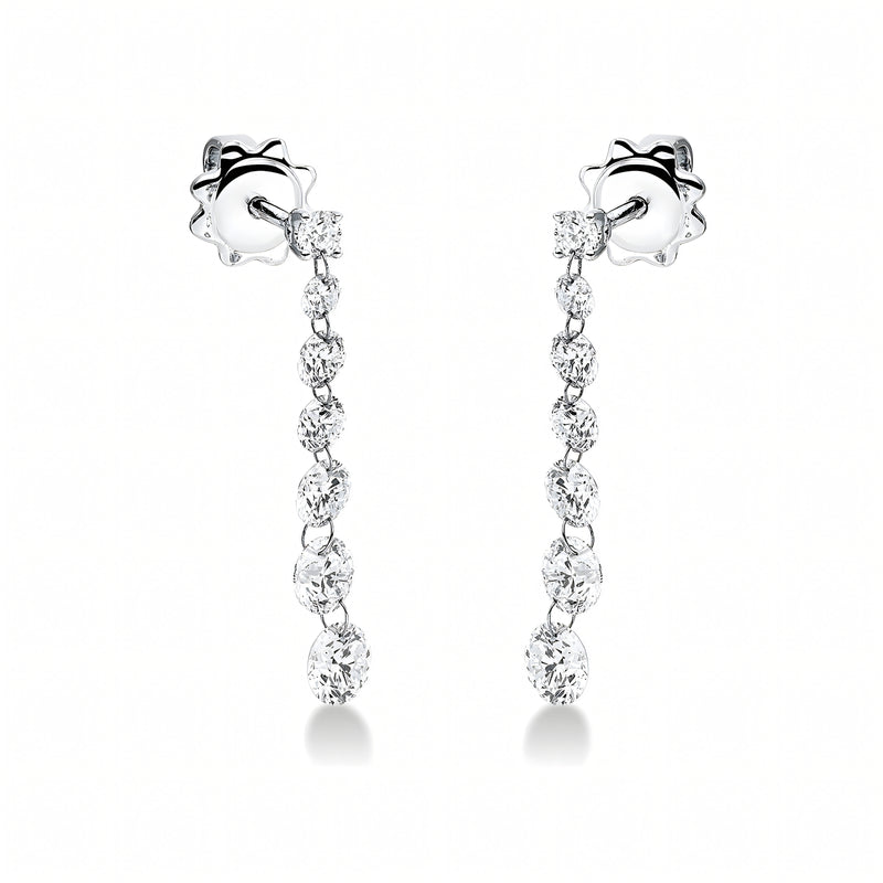 Cercei cu diamante albe Dancing Diamonds