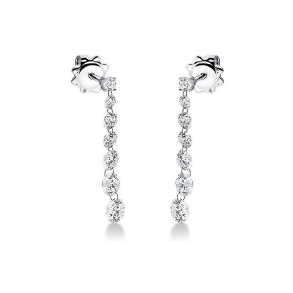 Cercei cu diamante naturale albe Dancing Diamonds. Aur 18K. Miruna House Of Jewels