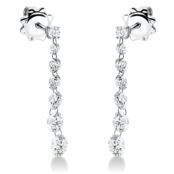 Cercei cu diamante naturale albe Dancing Diamonds. Aur 18K. Miruna House Of Jewels