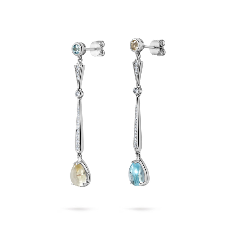 Cercei cu diamante și topaz Aetheria Illusion