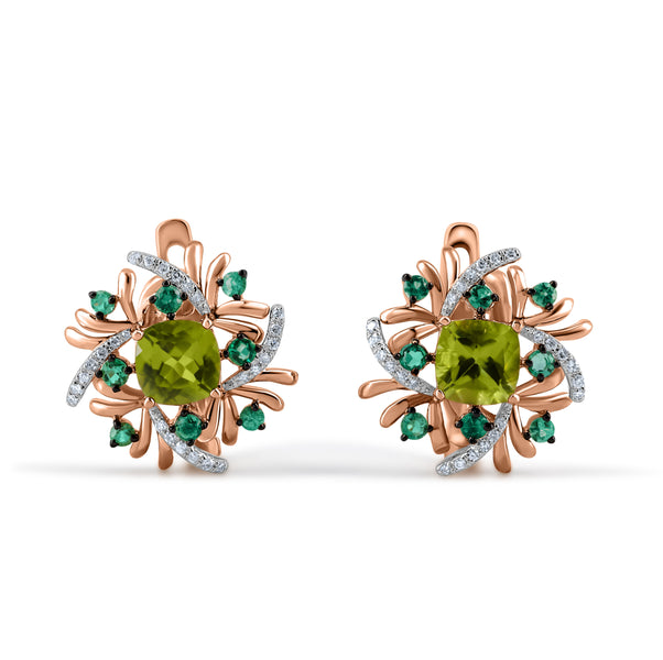 Cercei cu smarald și peridot Eden