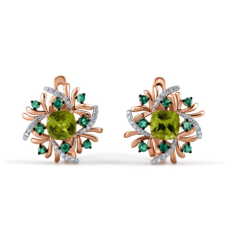 Cercei cu smarald și peridot Eden
