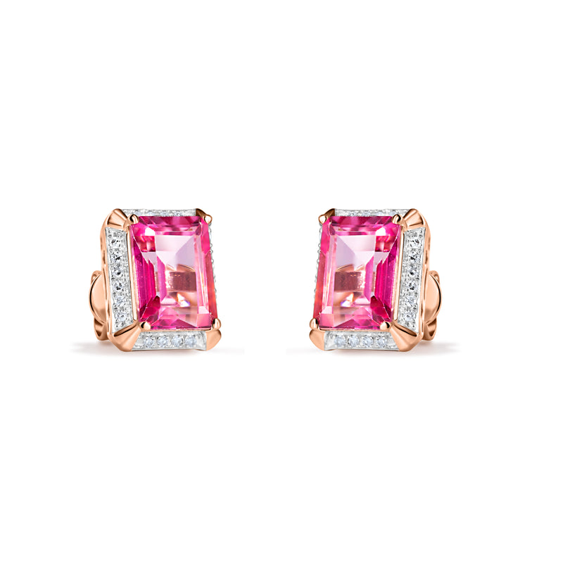 Cercei cu topaz roz și diamante Pink Obsession