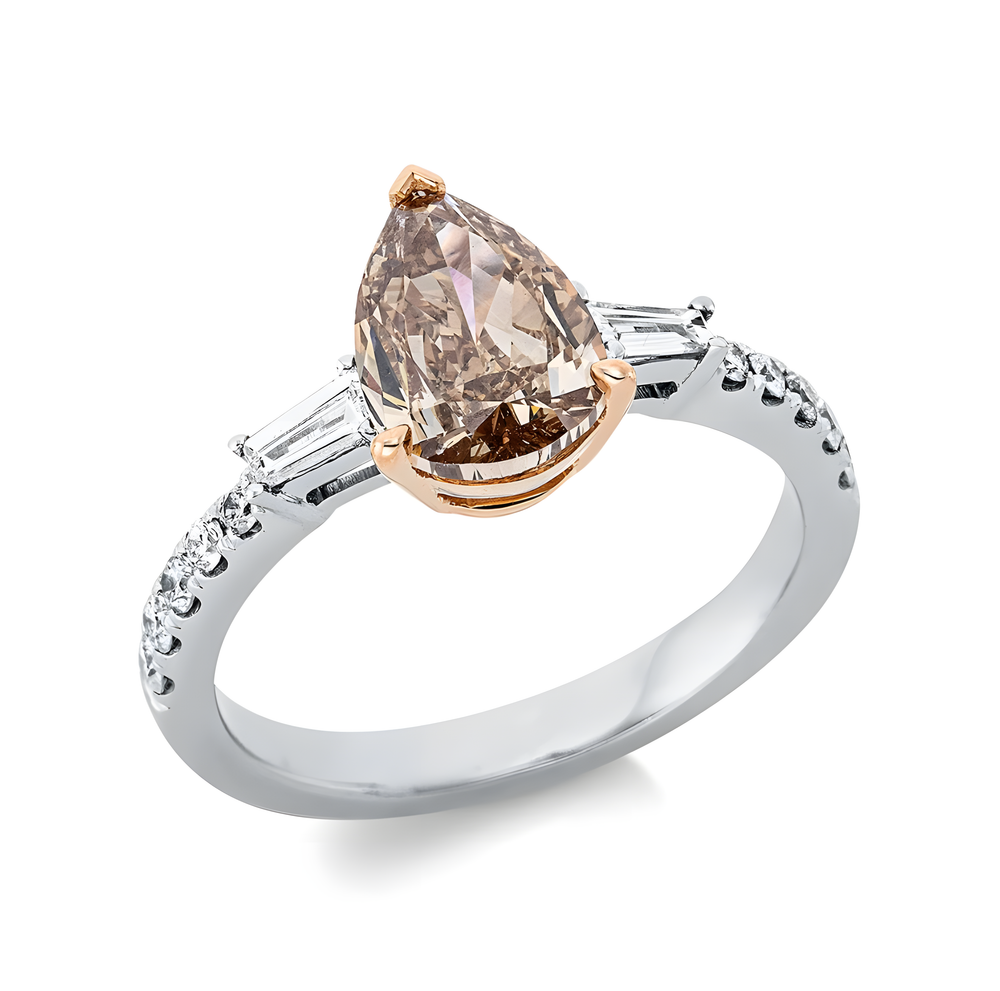 Inel cu diamant champaigne Chocolate Glow