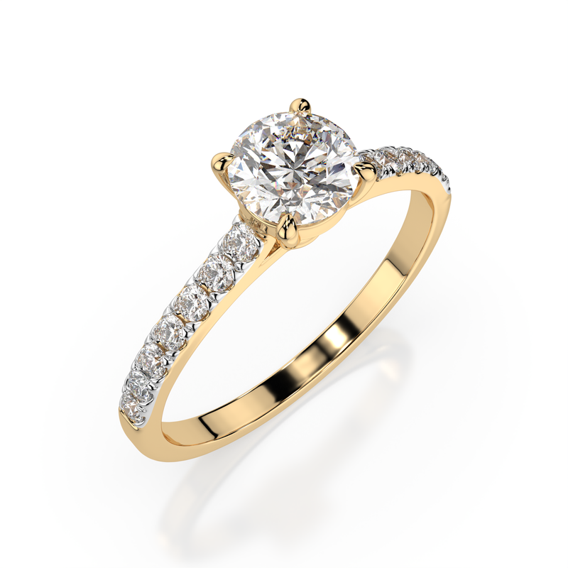 Inel de logodna cu diamant de 1 carat Miruna House Of Jewels. Aur  galben 18K. Certificat GIA