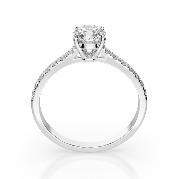 Inel de logodna cu diamant de 1 carat Miruna House Of Jewels. Aur  alb 18K. Certificat GIA.