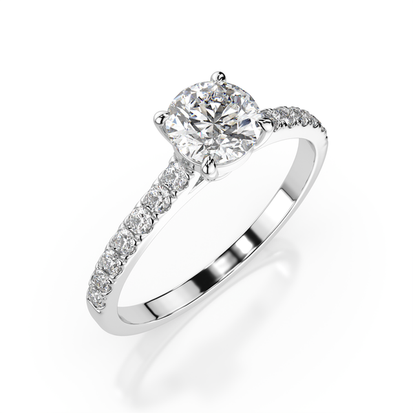Inel de logodna cu diamant de 1 carat Miruna House Of Jewels. Aur  alb 18K. Certificat GIA.