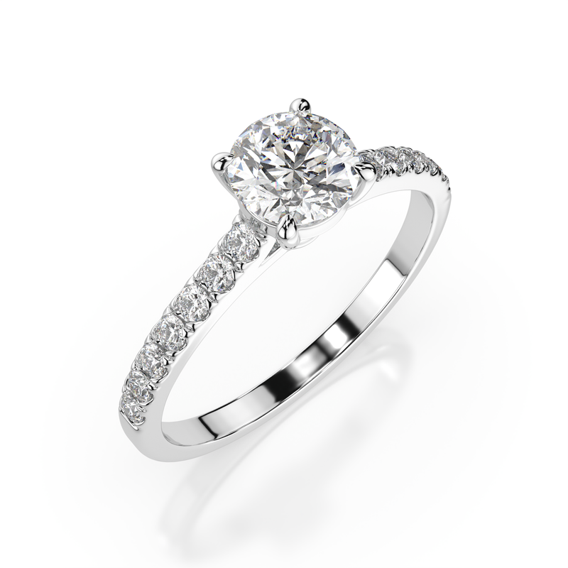 Inel de logodna cu diamant de 1 carat Miruna House Of Jewels. Aur  alb 18K. Certificat GIA.