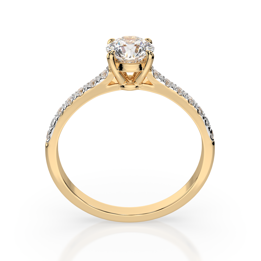 Inel de logodna cu diamant de 1 carat Miruna House Of Jewels. Aur  galben 18K. Certificat GIA.