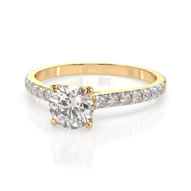 Inel de logodna cu diamant de 1 carat Miruna House Of Jewels. Aur  galben 18K. Certificat GIA