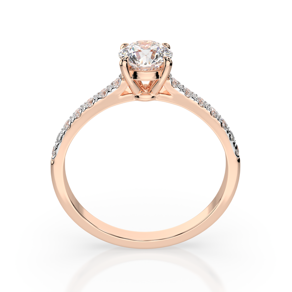 Inel de logodna cu diamant de 1 carat Miruna House Of Jewels. Aur  roz 18K. Certificat GIA.