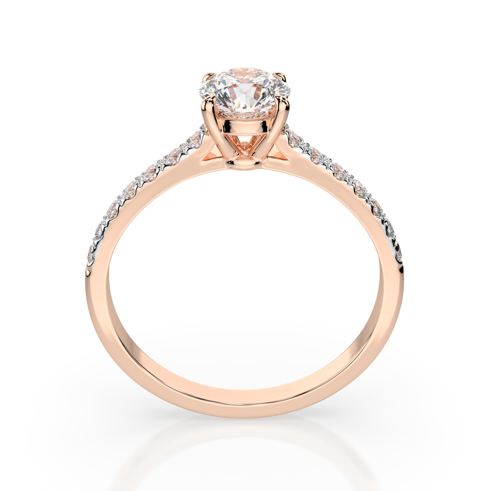 Inel de logodna cu diamant de 1 carat Miruna House Of Jewels. Aur  roz 18K. Certificat GIA.