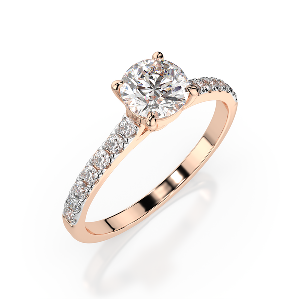 Inel de logodna cu diamant de 1 carat Miruna House Of Jewels. Aur  roz 18K. Certificat GIA.