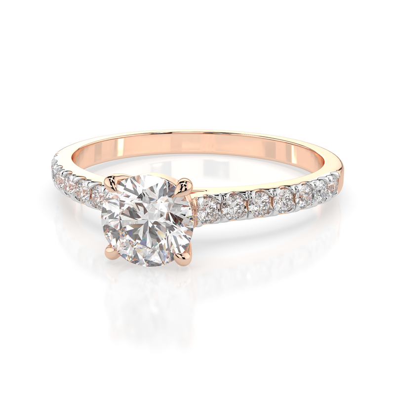 Inel de logodna cu diamant de 1 carat Miruna House Of Jewels. Aur  roz 18K. Certificat GIA.