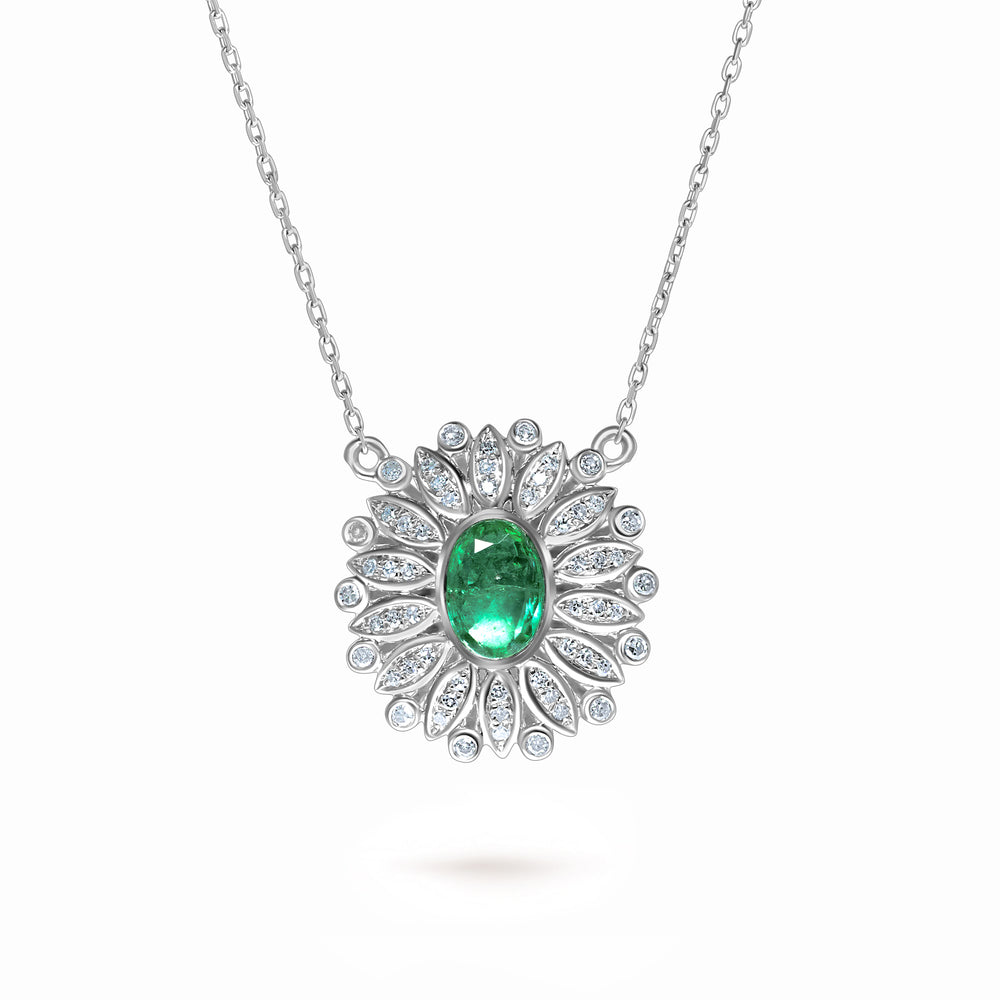 Colier cu smarald și diamante naturale Royal Green