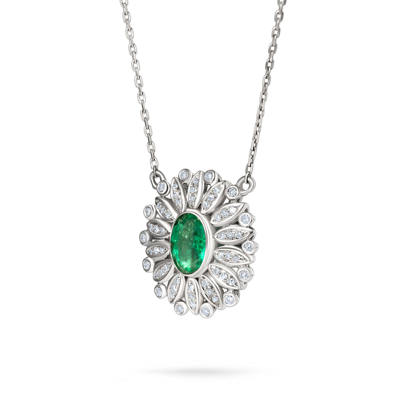 Colier cu smarald și diamante naturale Royal Green