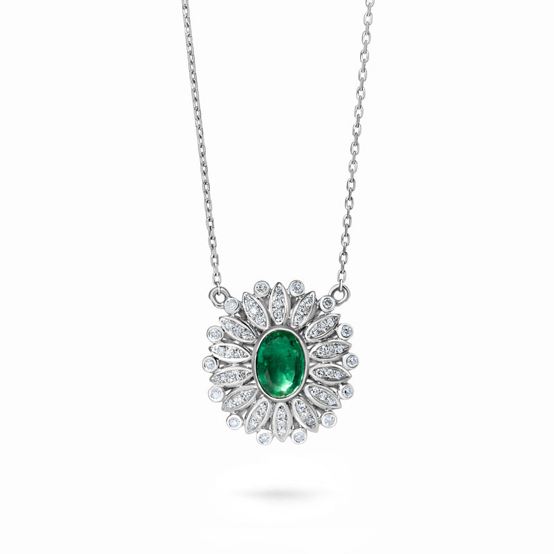 Colier cu smarald și diamante naturale Royal Green