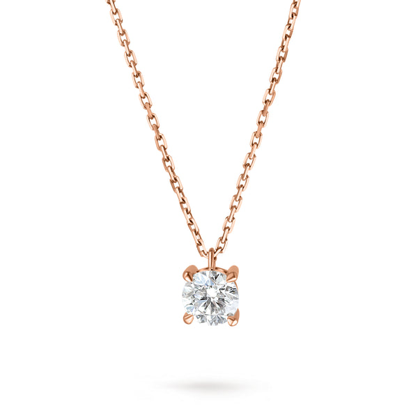 Colier Solitaire Signature cu diamant 0.45 carate aur Roz