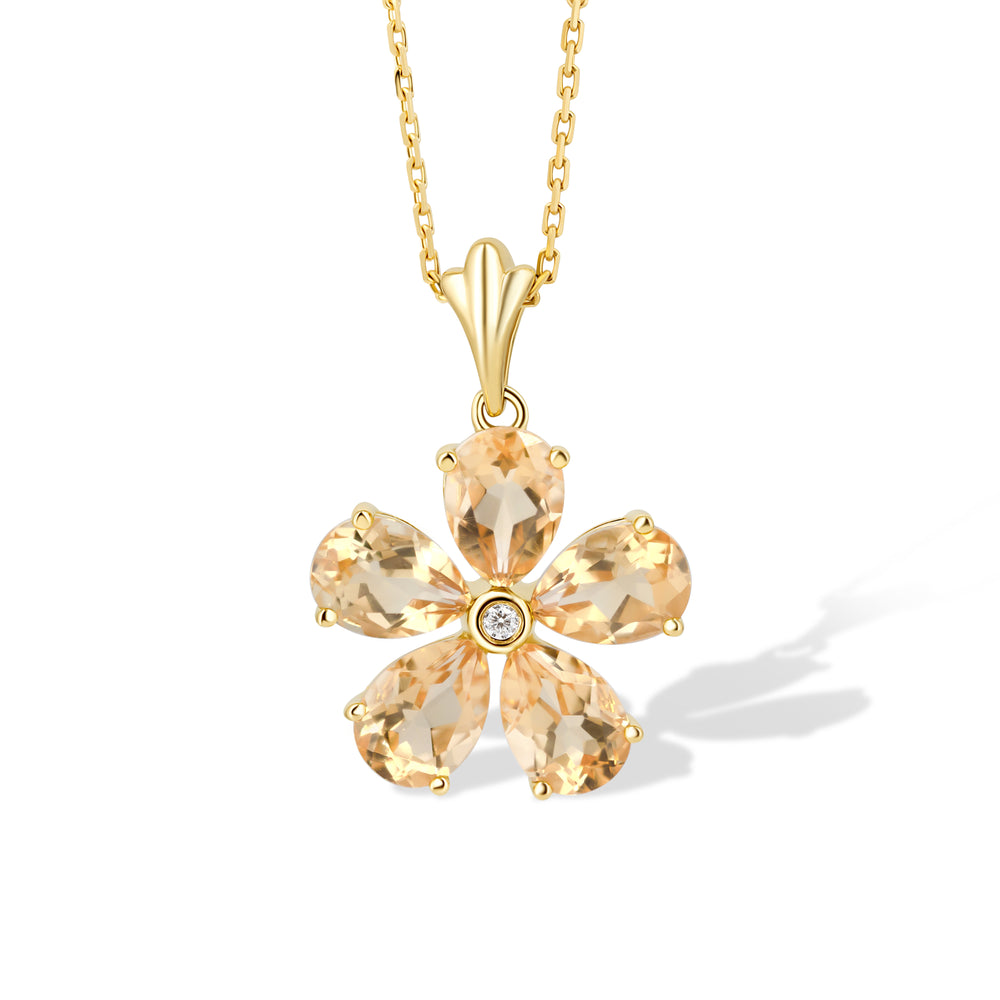 Pandantiv cu citrin și diamante Jasmin de Soleil