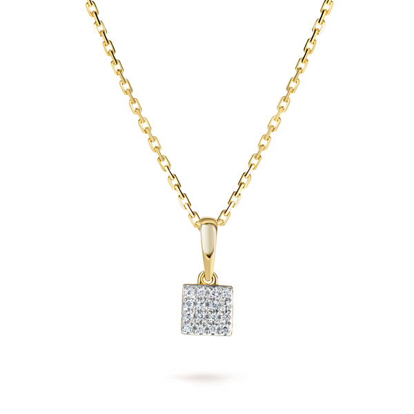 Pandantiv aur galben și diamante Carre