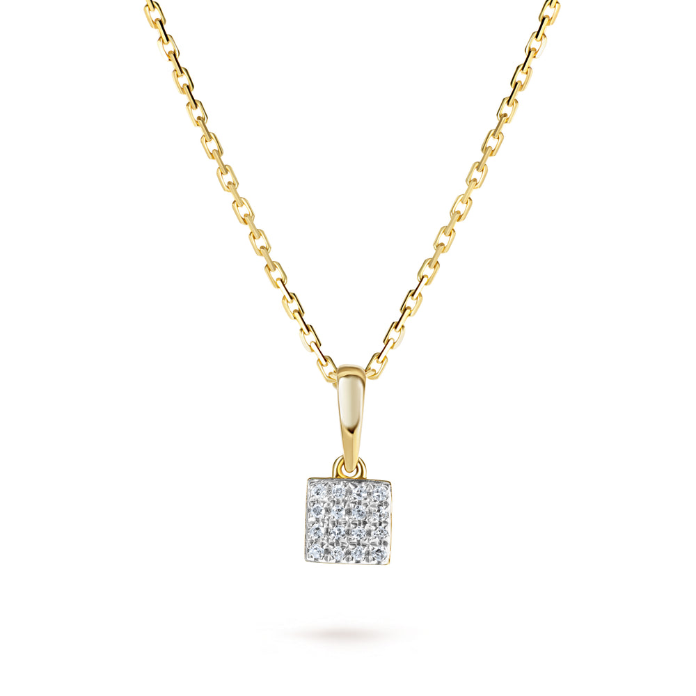 Pandantiv aur galben și diamante Carre