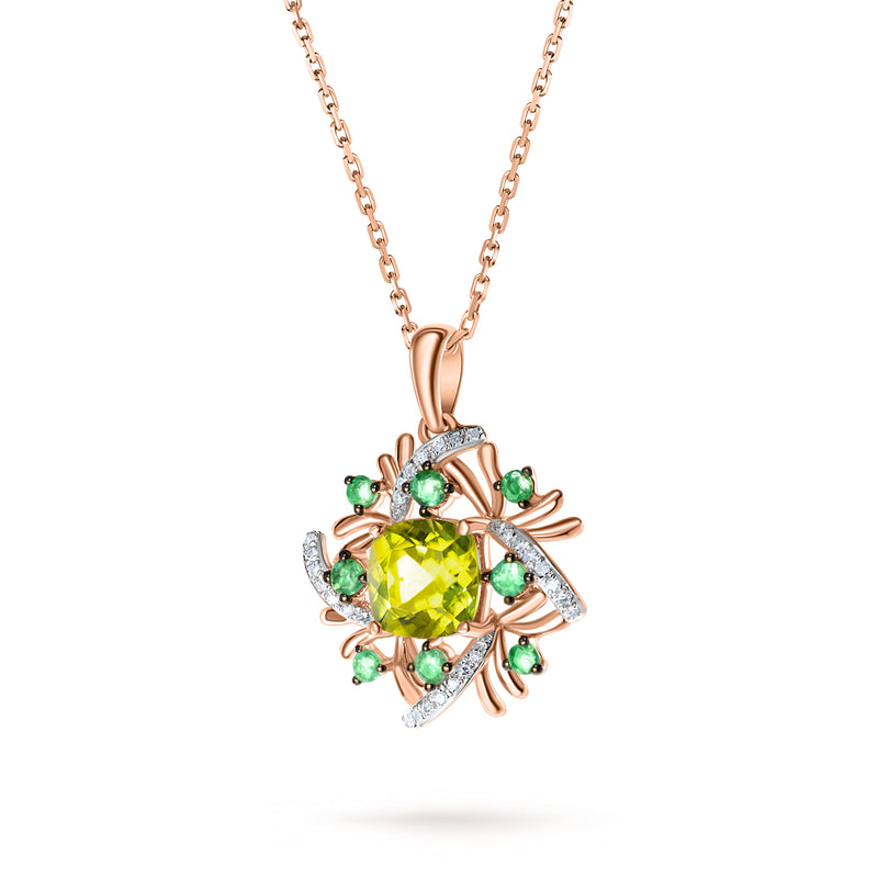 Pandantiv cu smarald și peridot Eden