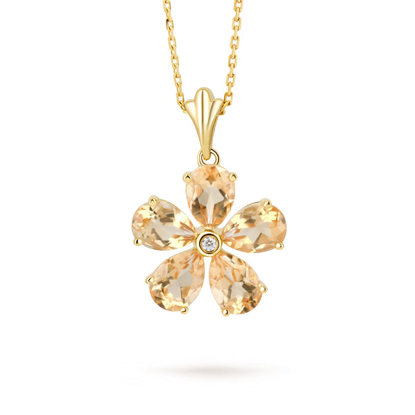 Pandantiv cu citrin și diamante Jasmin de Soleil