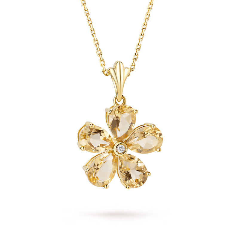 Pandantiv cu citrin și diamante Jasmin de Soleil