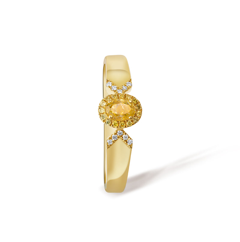 Inel cu diamant galben Golden Empress