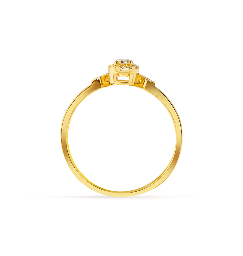 Inel cu diamant galben Golden Empress