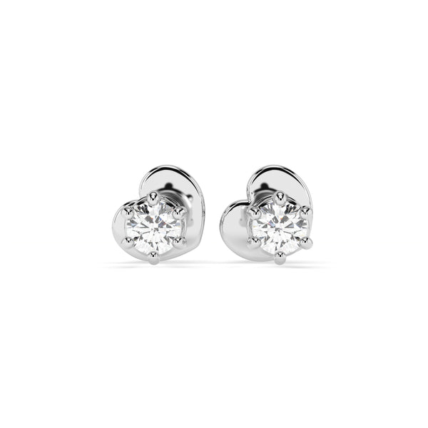Cercei din aur alb 18K și diamante Classic Diamond Studs