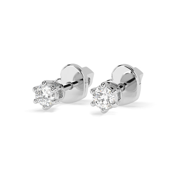 Cercei din aur alb 18K și diamante Classic Diamond Studs