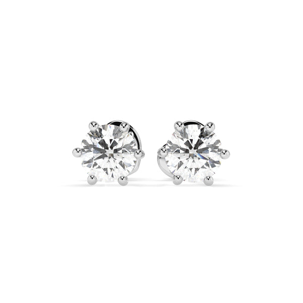 Cercei din aur alb 18K și diamante Classic Diamond Studs 0.6 carate
