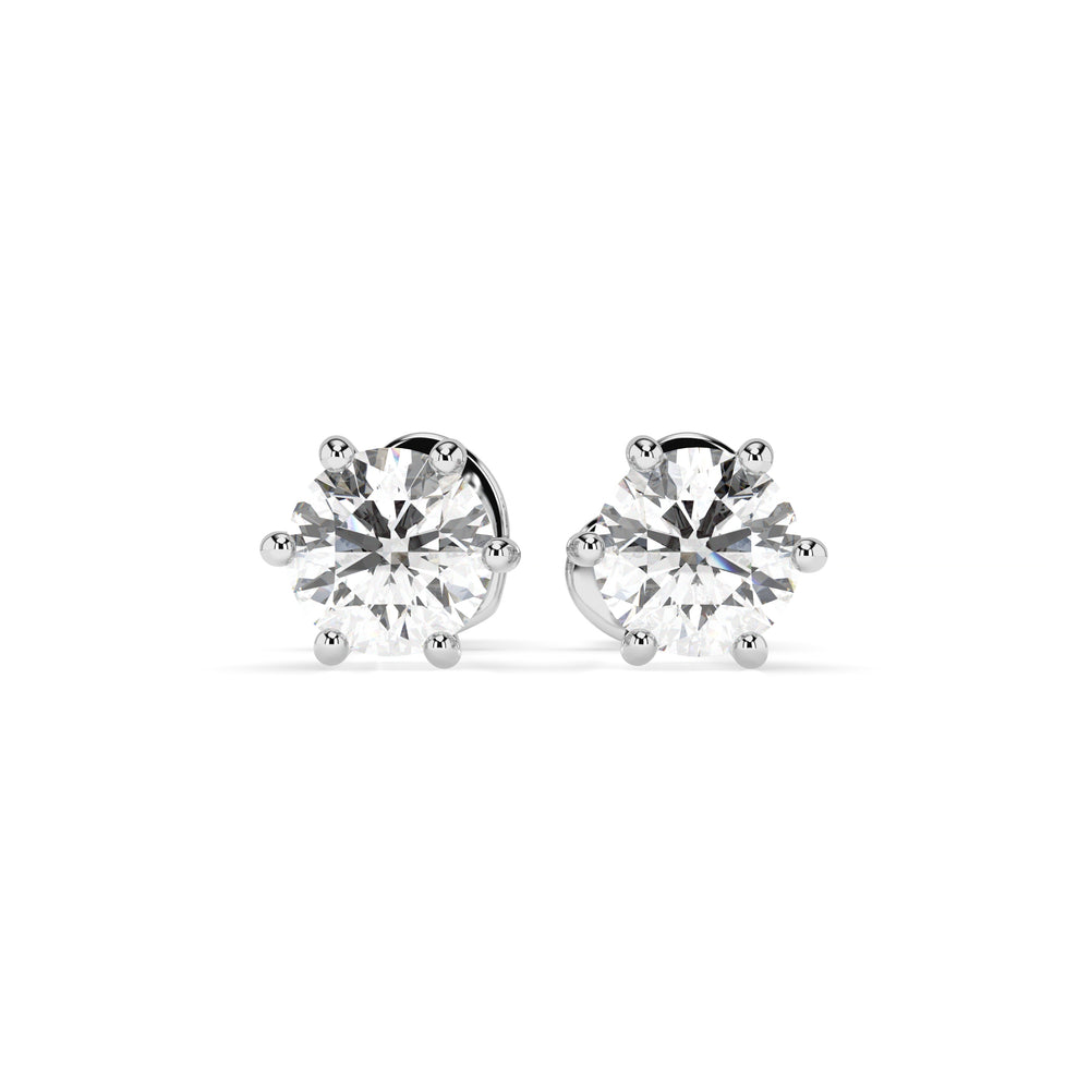 Cercei din aur alb 18K și diamante Classic Diamond Studs 0.6 carate