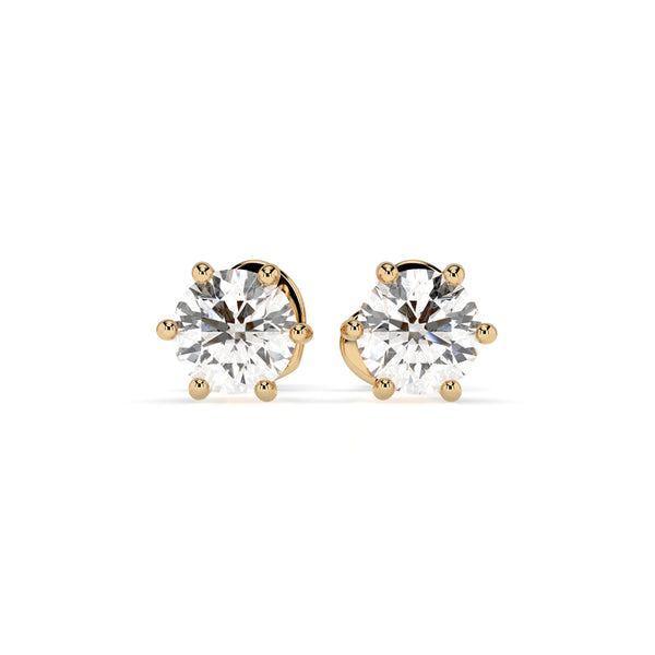 Cercei din aur galben 18K și diamante Classic Diamond Studs 0.6 carate