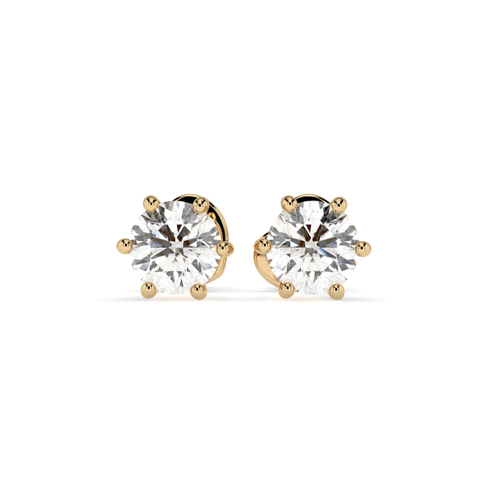 Cercei din aur galben 18K și diamante Classic Diamond Studs 0.6 carate