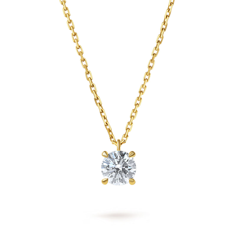 Colier cu diamant natural  0.3 carate Solitaire Heritage din Aur Galben 18K. Miruna House Of Jewels 