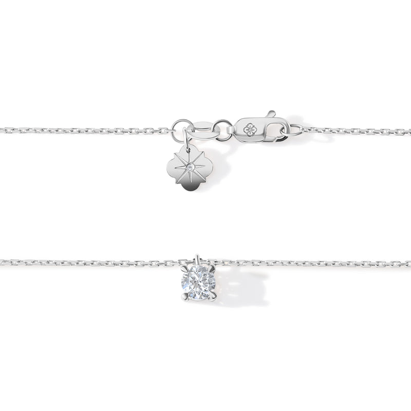 Colier cu diamant 0.35 carate Solitaire Signature din Aur Alb 18K. Miruna House Of Jewels 