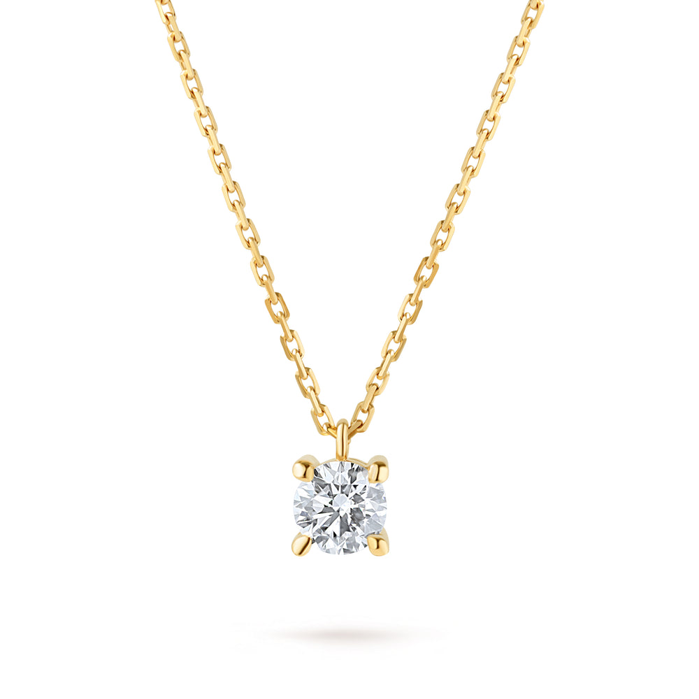 Colier cu diamant 0.35 carate Solitaire Signature din Aur Galben 18K. Miruna House Of Jewels