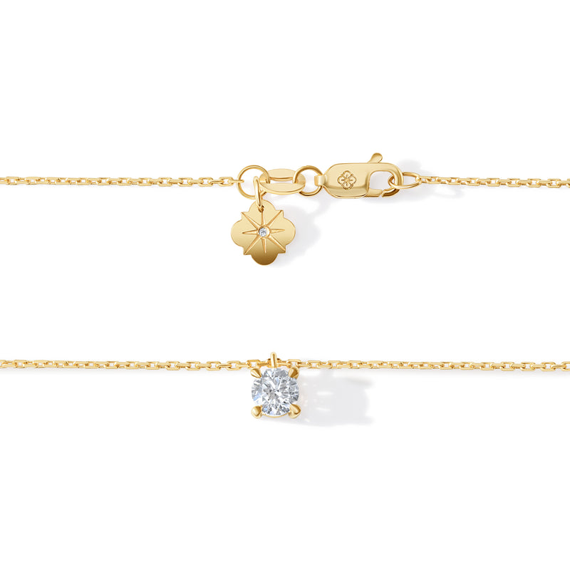 Colier cu diamant 0.35 carate Solitaire Signature din Aur Galben 18K. Miruna House Of Jewels