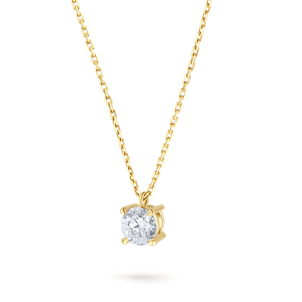 Colier cu diamant 0.45 carate Solitaire Signature din Aur Galben 18K. Miruna House Of Jewels