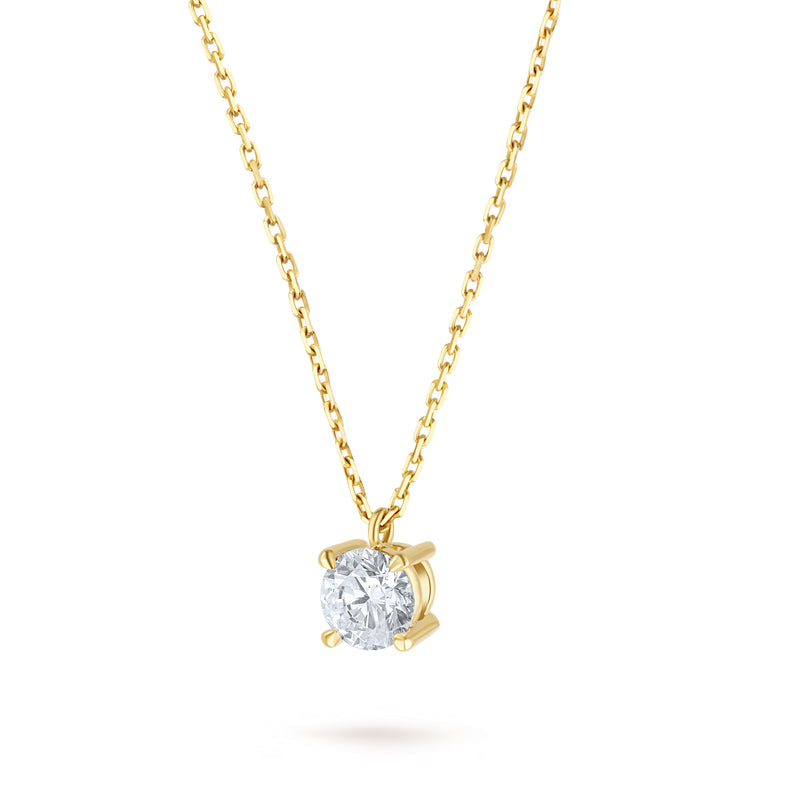 Colier cu diamant 0.45 carate Solitaire Signature din Aur Galben 18K. Miruna House Of Jewels