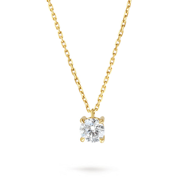 Colier cu diamant 0.45 carate Solitaire Signature din Aur Galben 18K. Miruna House Of Jewels
