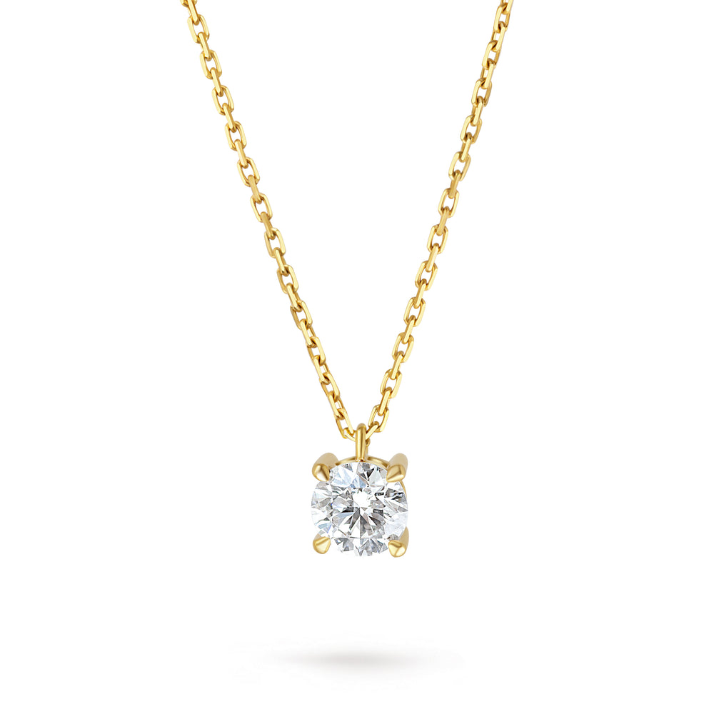 Colier cu diamant 0.5 carate Solitaire Signature din Aur Galben 18K. Miruna House Of Jewels